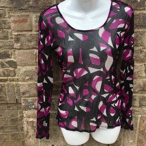 Calvin Klein Sheer Long-Sleeve Top